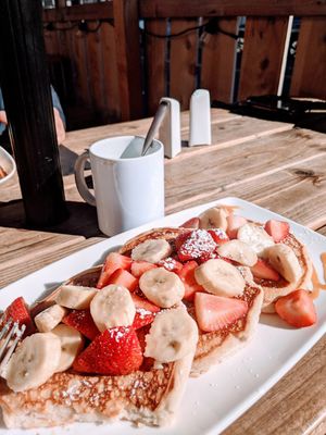 Vegan GF pancakes at Lazy Hippo at The Whiskey House in San Diego