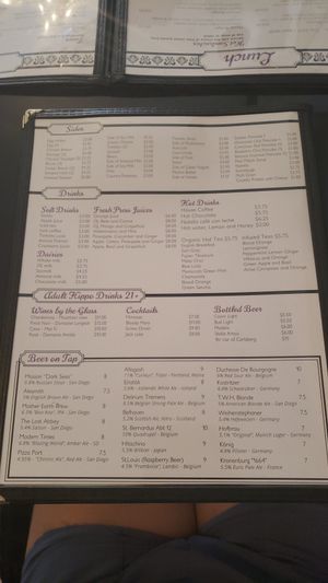 sides and drinks; plant milk and soy milk options! at Lazy Hippo at The Whiskey House in San Diego