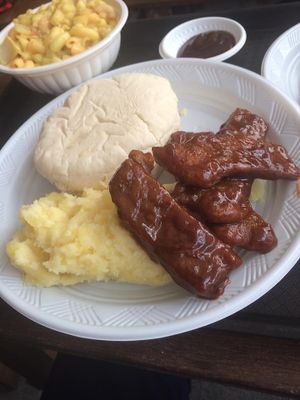 Ribs, potato and biscuit.  at Herbivora in Ho Chi Minh City