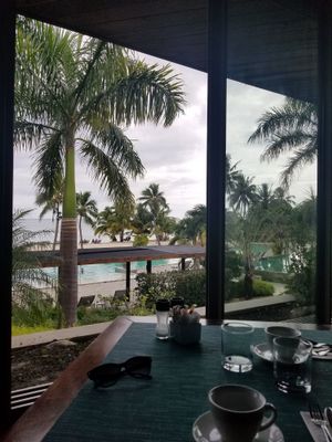 This is Fare Nui's view for breakfast. at Intercontinental Moorea in Moorea