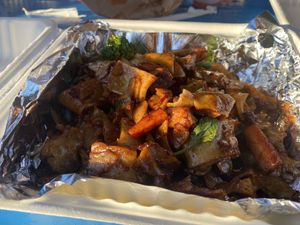Drunken noodles with tofu  at Panda's Thai - Food Truck in Haleiwa
