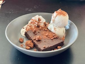Beautiful brownies and ice cream. Perfect treat to follow an amazing meal  at Yavanna in Paddington