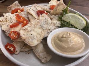 Salt and pepper “squid” (mushrooms)  at Yavanna in Paddington