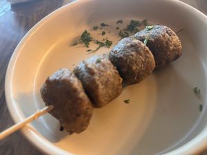 “Meat”ball skewer  at Yavanna in Paddington