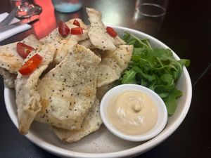 Salt and pepper ‘squid’. Amazing!!!!  at Yavanna in Paddington