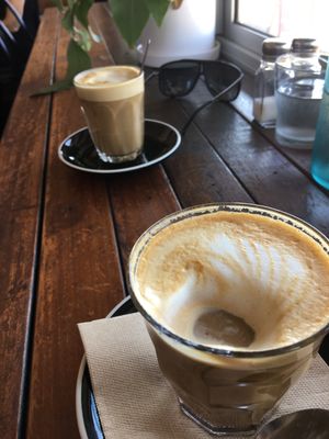 Soy vanilla lattes  at Yavanna in Paddington