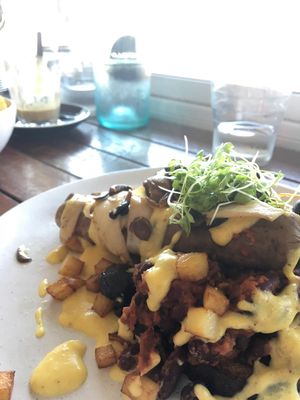 Beans have a snag in them. Yum at Yavanna in Paddington