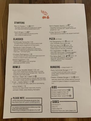 Yavanna current menu feb 2020 at Yavanna in Paddington