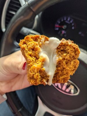 Pumpkin and cream "cheese" muffin at Coven Plant Based Marketplace in Hamilton