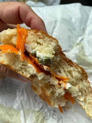 LOX sandwich.  at Coven Plant Based Marketplace in Hamilton