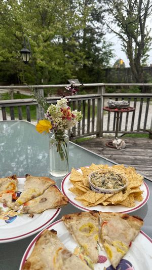 Artichoke dip was amazing! Apiecalypse pizza was amazing too! at Coven Plant Based Marketplace in Hamilton