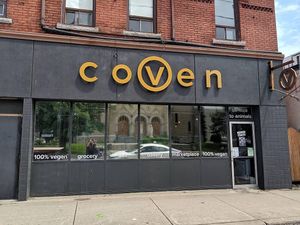 Storefront at Coven Plant Based Marketplace in Hamilton