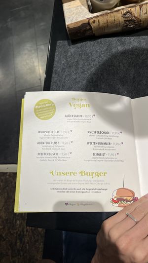 Burger menu  at Hans im Glück - Mediapark in Cologne