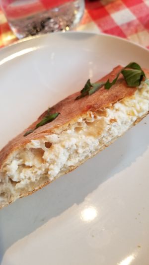 Vegan calzone at Frankie's Of Bay Ridge in Brooklyn