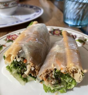 Vegan spring rolls with mock duck.  at Hai Hai in Minneapolis