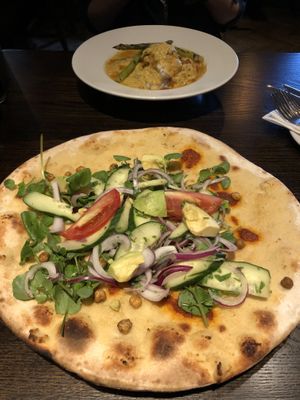 Flatbread and curry  at The Boot Inn in Stratford-upon-avon