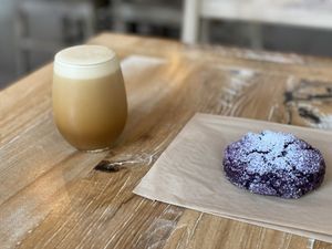 Cold brew w/ cashew milk & vanilla ube   at Fiddlehead Fern Cafe in St Louis