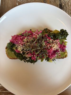 avocado toast! at Fiddlehead Fern Cafe in St Louis
