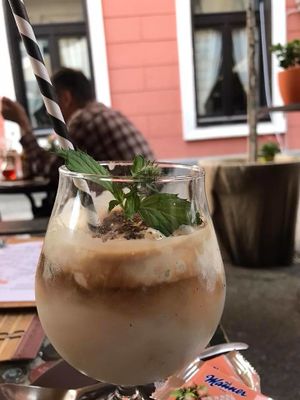 Vegan ice coffee.

Photo by: Manca B. on Facebook at Kavarna Bodi in Ptuj