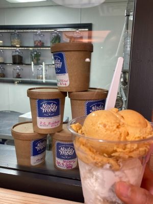 Pumpkin pie and Nada nog in a cup at NadaMoo! Scoop Shop in Austin