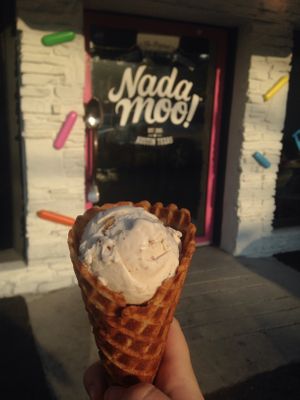 Butter pecan icecream! at NadaMoo! Scoop Shop in Austin