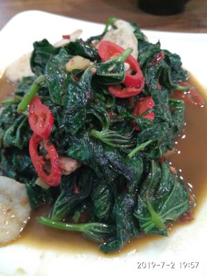 Best spicy potato leaves I ever had ! at Green Age 善提素 in West Singapore