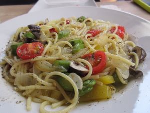 Pasta w veggies at Bruntons in Yokohama