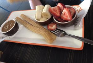 Churro with fruit  at San Churro in Ipswich