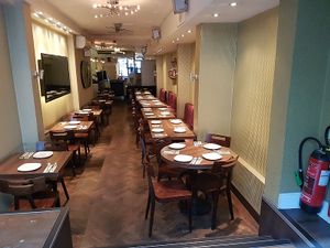 interior, several steps to get in at Woodlands - Leicester Square in London