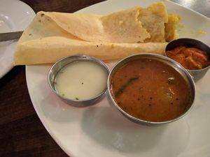 half of a dosa at Woodlands - Leicester Square in London