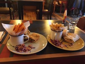 Vegan burrito wraps & fries at Lounges - Paramo Lounge in Solihull