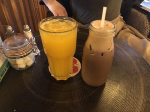 Orange juice and vegan milkshake  at Lounges - Paramo Lounge in Solihull