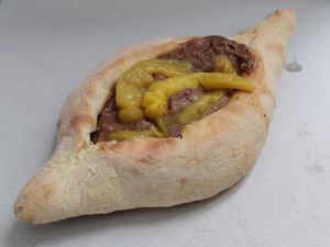 Bean khachapuri at Machakhela in Tbilisi