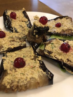 Eggplants with walnuts at Machakhela in Tbilisi