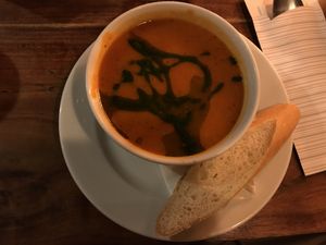 Tomato soup at Kolanko No 6 in Krakow