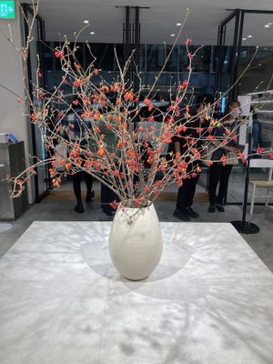 Nice flower arrangement  at Shiro Cafe in Tokyo