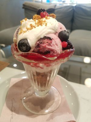 berry parfait at Shiro Cafe in Tokyo
