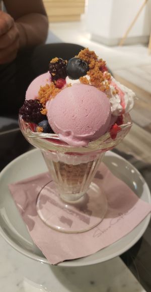 Berry parfait at Shiro Cafe in Tokyo