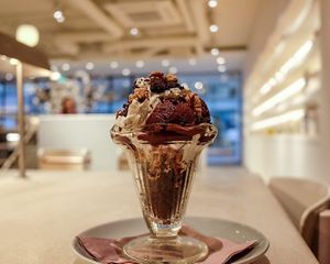 Chocolate cookie parfait at Shiro Cafe in Tokyo