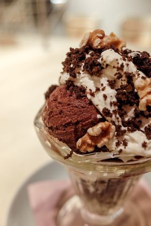 Chocolate cookie parfait at Shiro Cafe in Tokyo