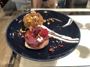 Vegan Donuts - Montblanc with Yuzu & Pink Franboise at Shiro Cafe in Tokyo