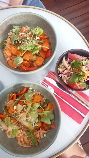 We had both vegan pad thai and one tuoi salade to share at Hanoi Ca Phe in Lyon