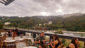 View of the Saone from the balcony at Hanoi Ca Phe in Lyon
