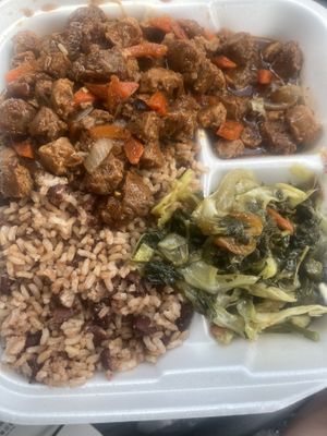 Brown stew soy chunks   at Tropitaste in Lauderhill