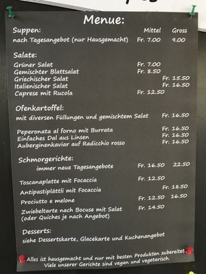 Speisekarte  at Brasserie en Rose in Stein Am Rhein