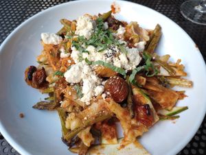 Pasta Rosa (with vegan feta) at Pastabilities in Syracuse