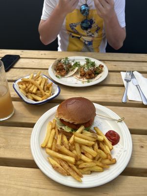 We had a lovely lunch with amazing sea views! Mushroom burger and cauliflower tacos. Lots of variety and quick service. Highly recommend!   at Surf Beach Bar in Sennen