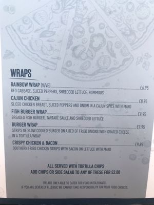 Vegan wrap  at Surf Beach Bar in Sennen