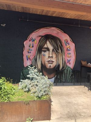 Outside seating next to Kurt  at VEERA in Missoula