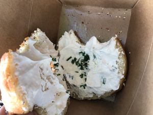Homemade vegan chive cream cheese  at VEERA in Missoula